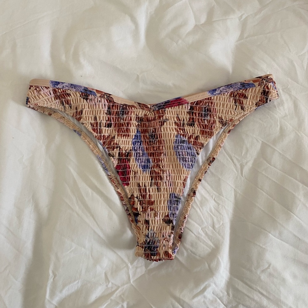 Scrunchy Ruched Floral Bikini Bottom